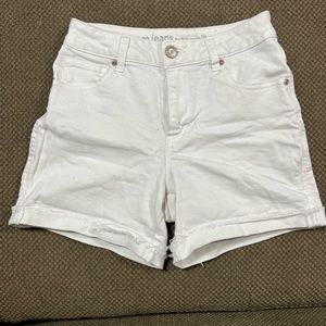 White high rise jean shorts by Maurices.  Size 0